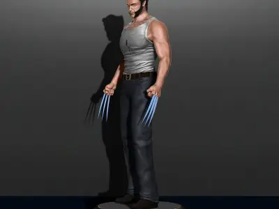 Wolverine Logan By Hugh Jackman  File STL for 3D Printing  3D print model