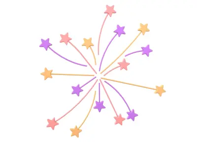 Fireworks Star Style Icon V1 004 Low-poly 3D model