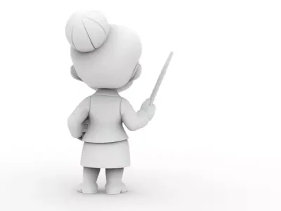 Cartoon Teacher 3D Printable 3D print model