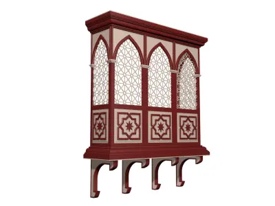 Balcony gothic window shelf 3D model