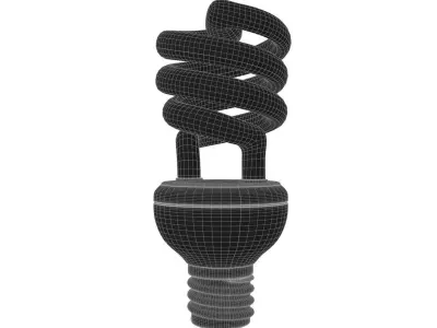 compact fluorescent light bulb 1 3D model