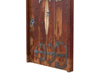 Castle Door 03 Low Poly Realistic Low-poly 3D model