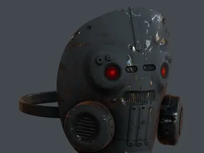 Gas mask helmet 3d model scifi Low-poly 3D model Low-poly 3D model