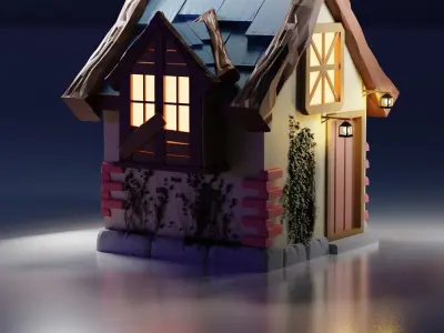 Stylized Low-Poly House  Free 3D model