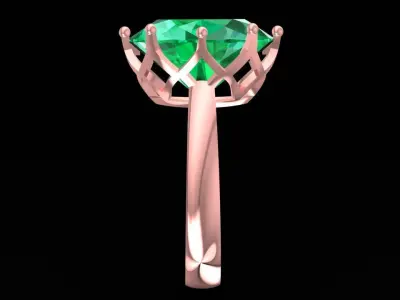 Elegant Oval Solitaire Women Ring  3125 3D print model