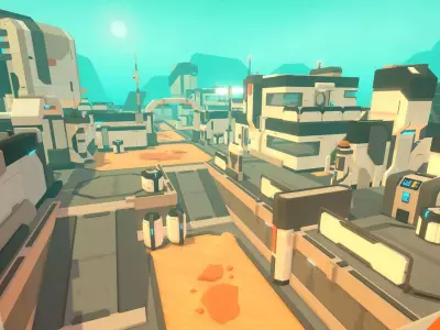 LowPoly SciFi Outdoor Pack Low-poly 3D model