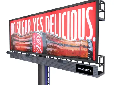 Advertising Metal Billboard Large Outdoor Adv 3D model