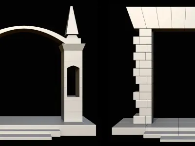 Arch Gate Base Mesh Vol 1 Low-poly 3D model