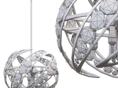 Platinum Crescent Pendant by Quoizel 3D model