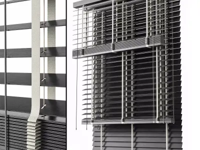 Wooden blinds Set 09 3D model