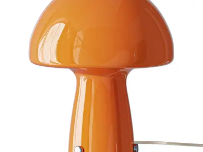 Danish Orange Glass Table Lamp 3D model