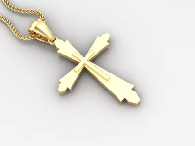 Light Gold 18K Cross Pendant 2CP033 3D print model