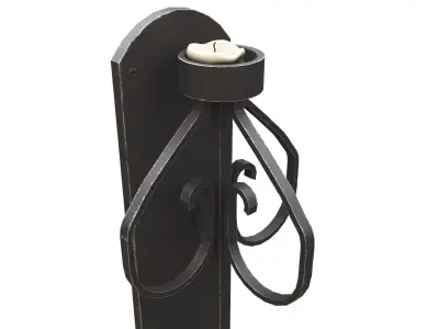 Medieval Torch Low-poly 3D model 9