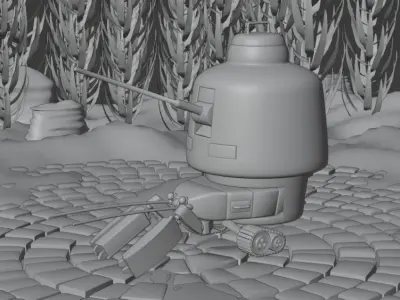 Hermit 01 Low-poly 3D model