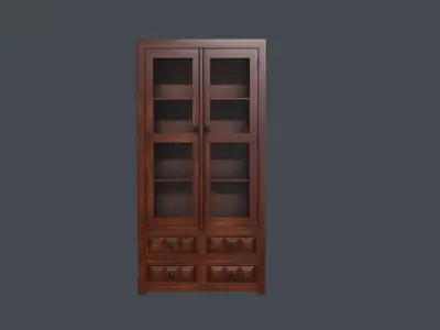 WoodCabinet Low-poly 3D model