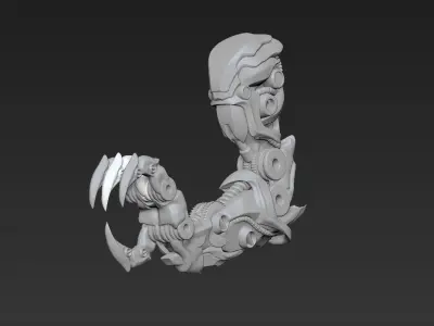 robotic mechanical dragon dinosaurs claw arm kitbash 3D print model