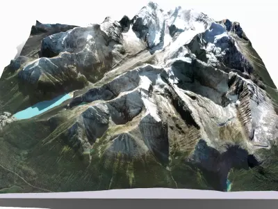 Mount Victoria and Lake Louise Canada 3D model