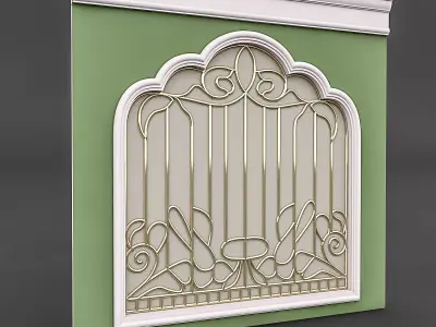 Classical Window and Door Low-poly 3D model