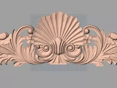 Bed door flower 3D relief STL model for CNC engraving E507 3D model
