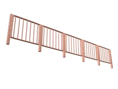 Iron Street Fence V2 003 Low-poly 3D model