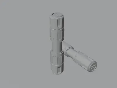 Sci-fi Battery Low-poly 3D model