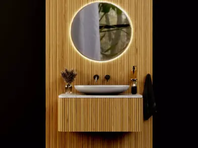 Washbasin Panel Low poly 3D Model Low-poly 3D model