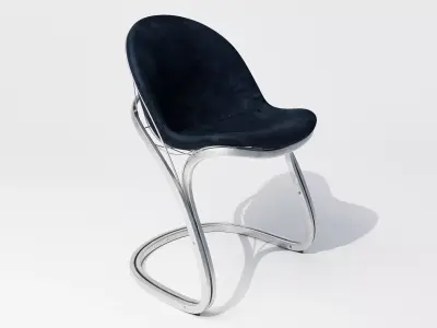 Curve Frame Chair Low-poly 3D model