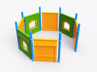 Kids outdoor playground 01 3D model