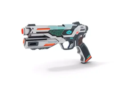 Futuristic SciFi Pistol model pack Low-poly 3D model
