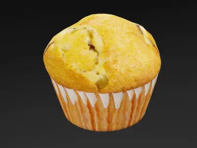 Blueberry Muffins Low-poly 3D model