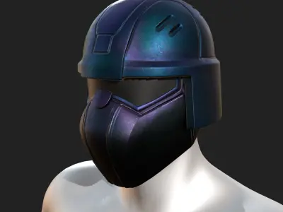 Helmet scifi military futuristic technology cyborg  Low-poly 3D model