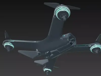 Lightweight Reconnaissance Drone Low-poly 3D model