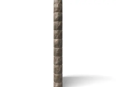 Medieval Wooden Door With Round Window Low-poly 3D model
