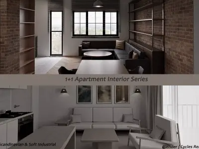  Apartment Interior Series  Vol 01 and Vol 02 3D Model Pack