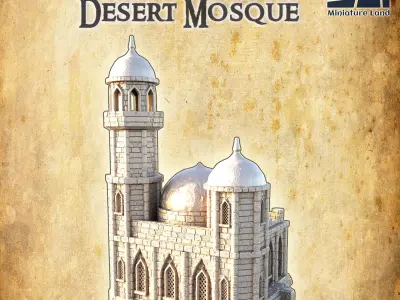 Small Desert Mosque  Tabletop Terrain 28 mm 3D print model