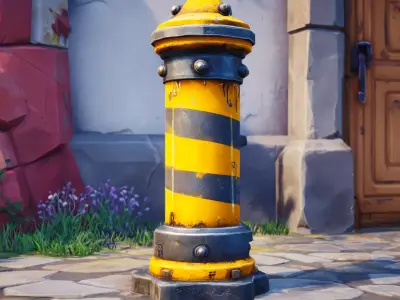 Stylized Bollards 3D model