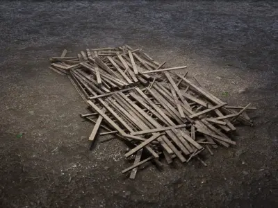 Wooden  Ruins 01 3D model