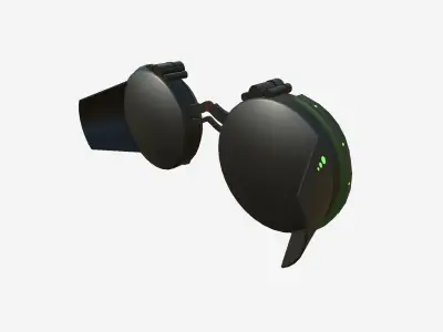 SciFi Glasses G04 Black Green - Character Design Fashion Low-poly 3D model