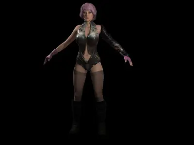 Cyberpunk Girl 2 Low-poly 3D model