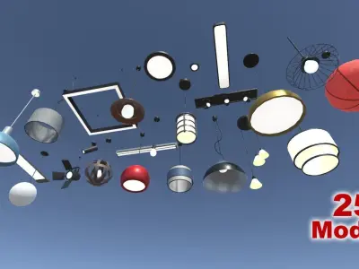 Ceiling Lamps Lowpoly Low-poly 3D model