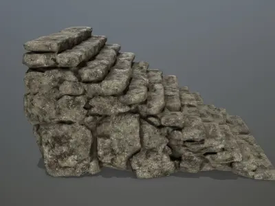 stairs pile of bricks Low-poly 3D model