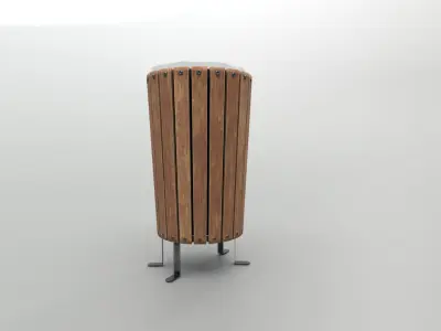 Modern Timber Street bin Vol 10 Game Ready PBR Low-poly 3Dmodel Low-poly 3D model