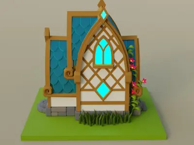 Fantasy House Low-poly 3D model order
