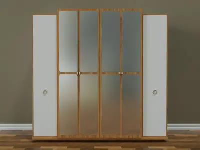 cabinet wardrobe with mirror doors 3D model