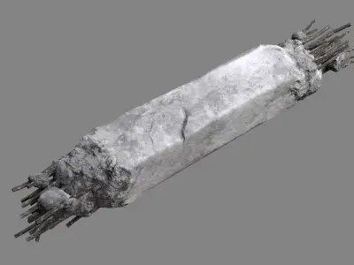 Damaged Concrete Column 01 v2 Low-poly 3D model