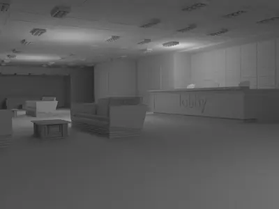 Lobby Interior No Material 3D model