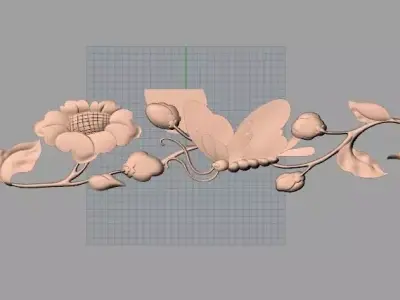 Door flower relief model STL format for CNC carving E481 3D model