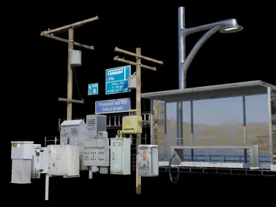 Street assets 3D model