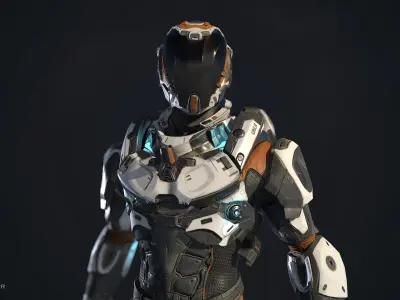  Lunar Suit PBR Sci-Fi Character 