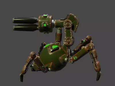 spider robot Low-poly 3D model get
